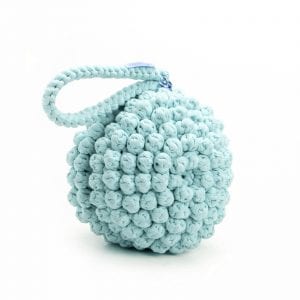 תיק כדור סרוג || דגם LolliPop עגול בצבע תכלת - Slav&So