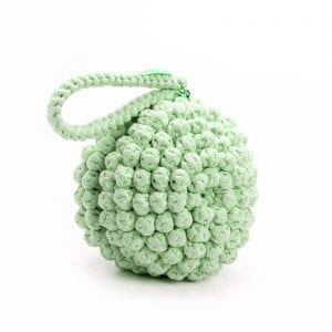 תיק כדור סרוג || דגם LolliPop עגול בצבע ירוק פיסטוק - Slav&So